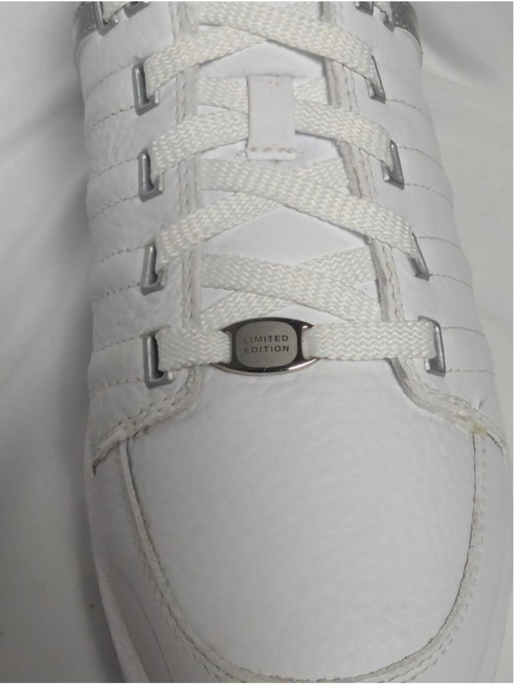 K-Swiss Limited Edition White Leather Sneakers Womens 8.5 NWOT - Picture 3 of 7
